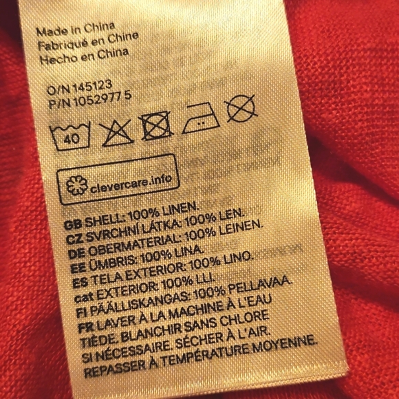 H&M 100% Linen Sleeveless Shirt Hot Pink New With Tags Womens Medium Oversize - Picture 3 of 5